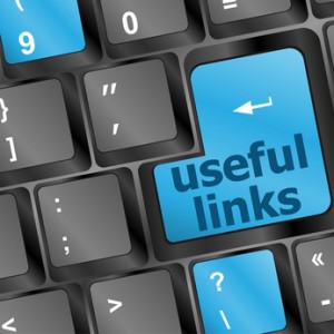 useful links keyboard button - business concept